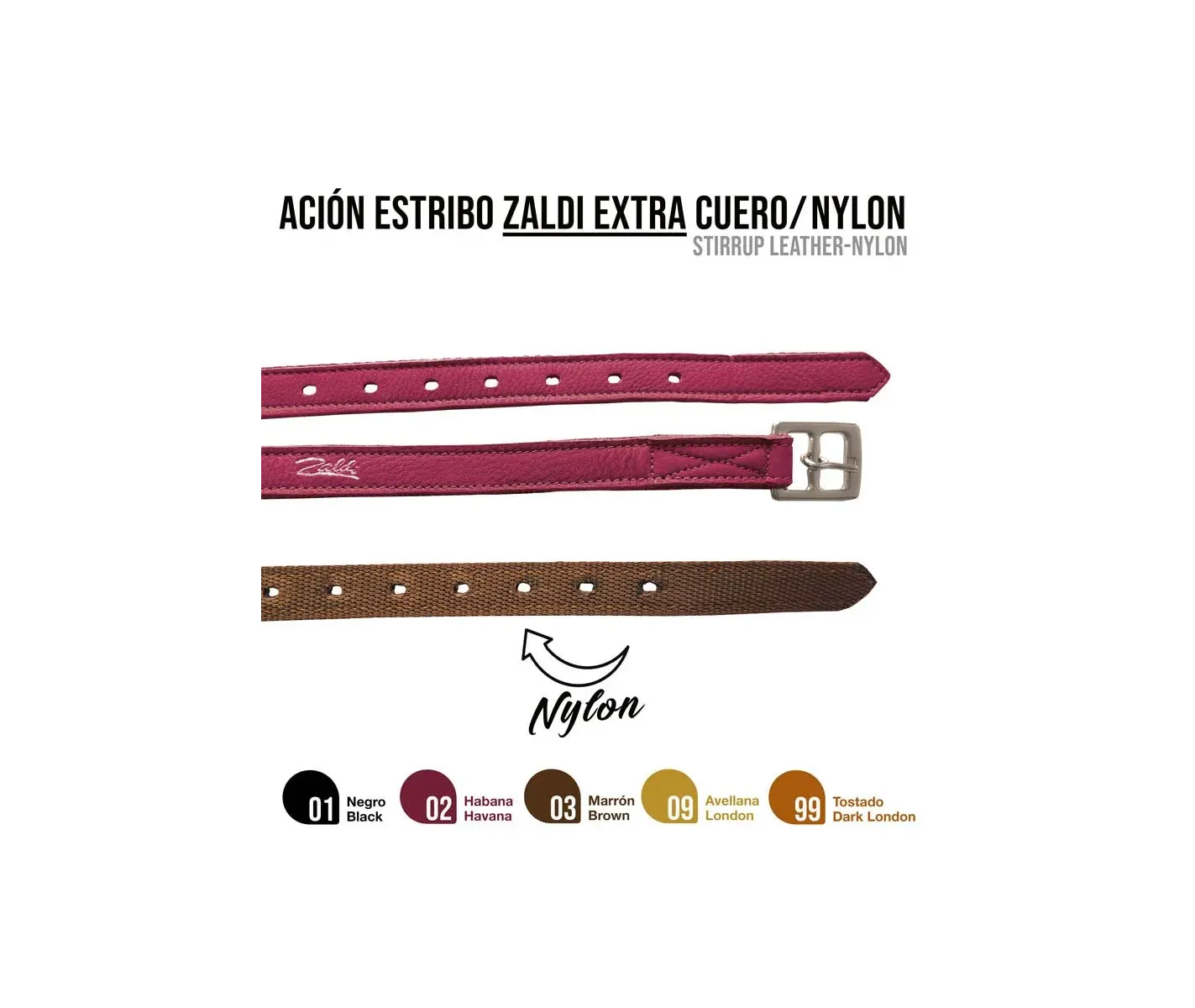 Ación Estribo Zaldi Extra Cuero/Nylon Ación Estribo Zaldi Extra Cuero/Nylon