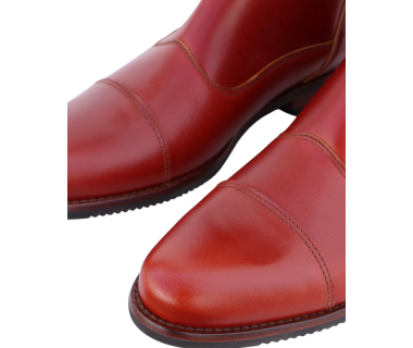 Bota Hípica Cremallera y Elástico Vaqueta Bronce | Suela Vibram