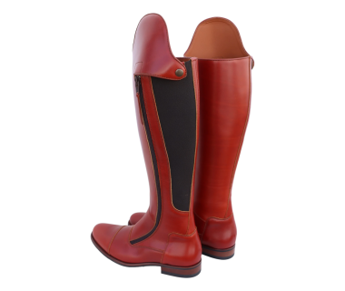 Bota Hípica Cremallera y Elástico Vaqueta Bronce | Suela Vibram