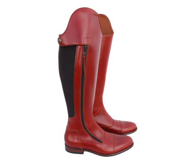 Bota Hípica Cremallera y Elástico Vaqueta Bronce | Suela Vibram