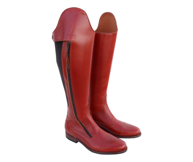 Bota Hípica Cremallera y Elástico Vaqueta Bronce | Suela Vibram