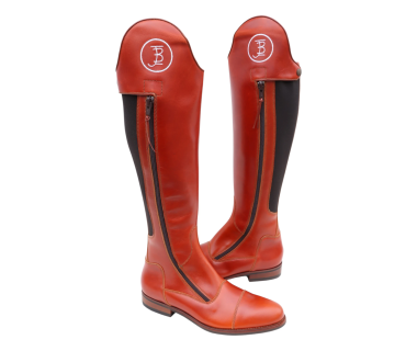 Bota Hípica Cremallera y Elástico Vaqueta Bronce | Suela Vibram