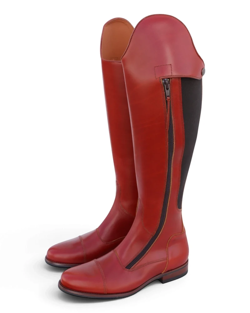 Bota Hípica Cremallera y Elástico Vaqueta Bronce | Suela Vibram