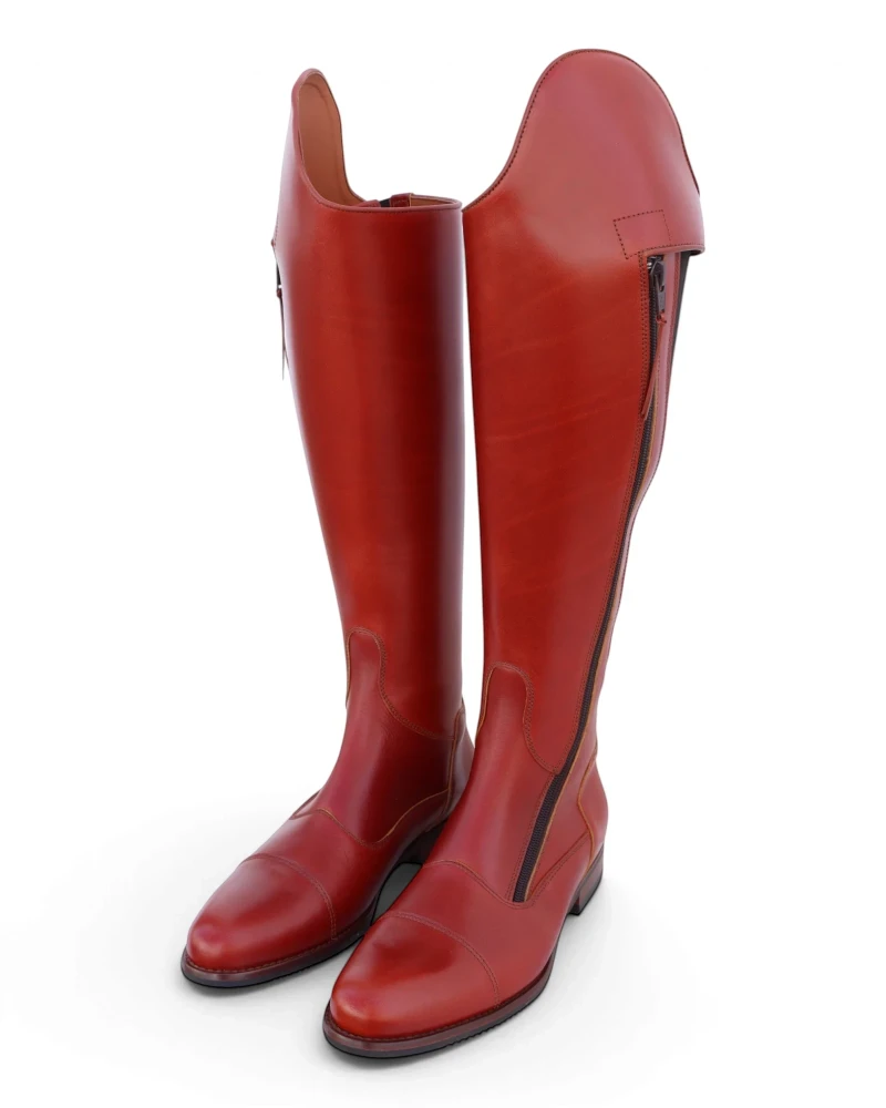 Bota Hípica Cremallera y Elástico Vaqueta Bronce | Suela Vibram