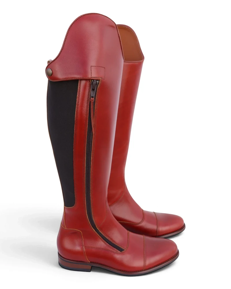 Bota Hípica Cremallera y Elástico Vaqueta Bronce | Suela Vibram