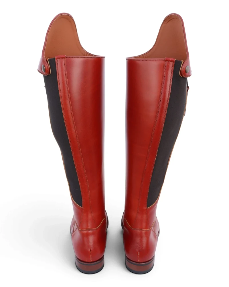 Bota Hípica Cremallera y Elástico Vaqueta Bronce | Suela Vibram
