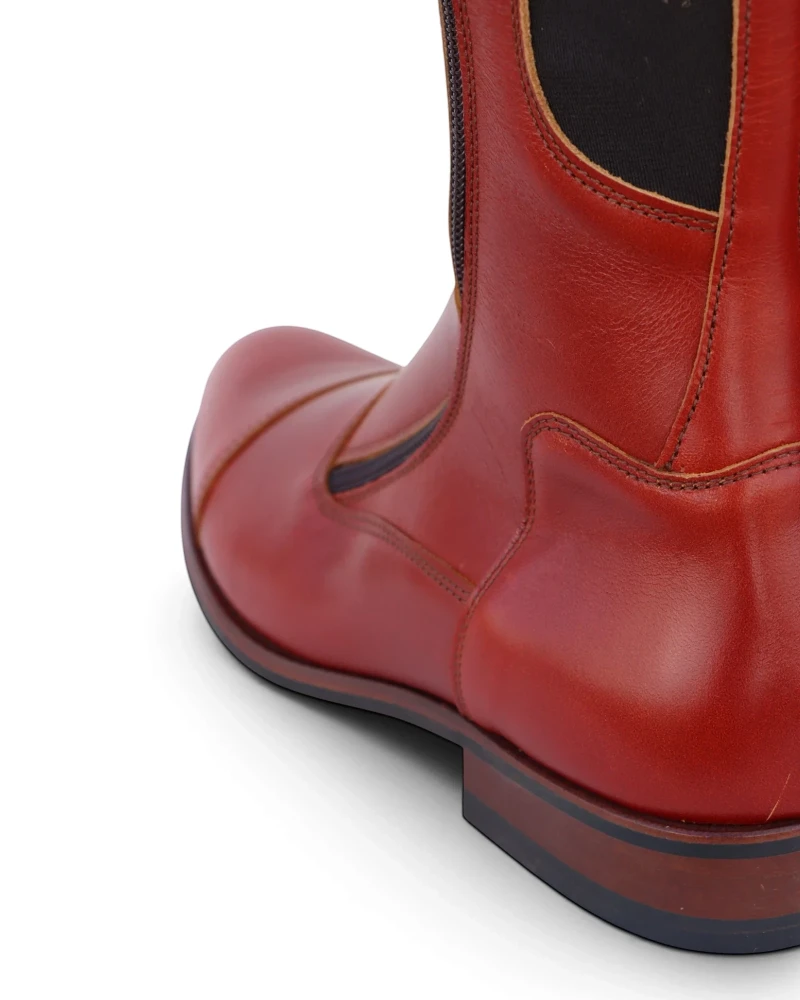 Bota Hípica Cremallera y Elástico Vaqueta Bronce | Suela Vibram