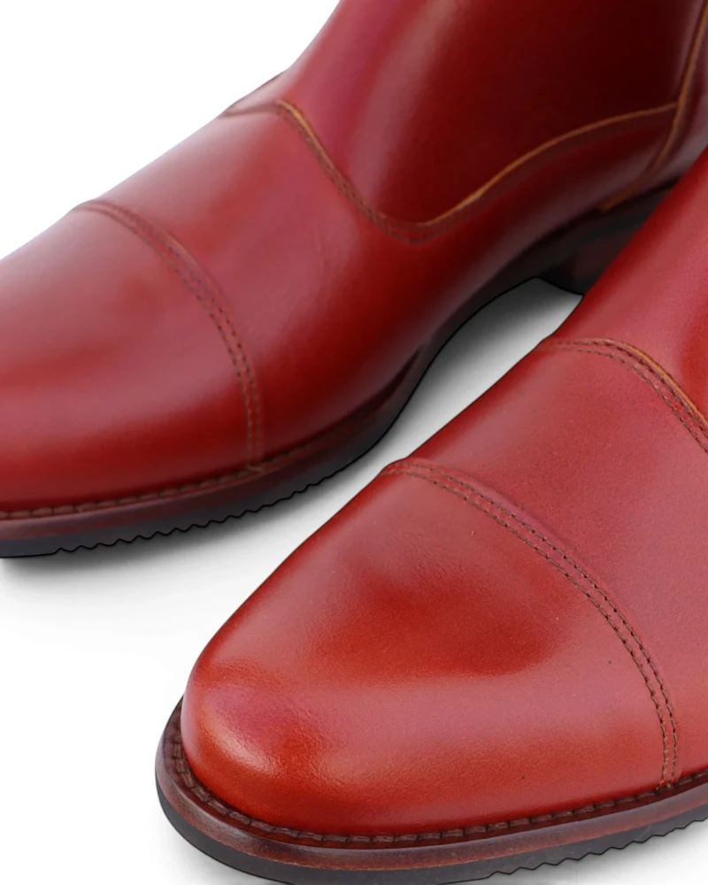 Bota Hípica Cremallera y Elástico Vaqueta Bronce | Suela Vibram