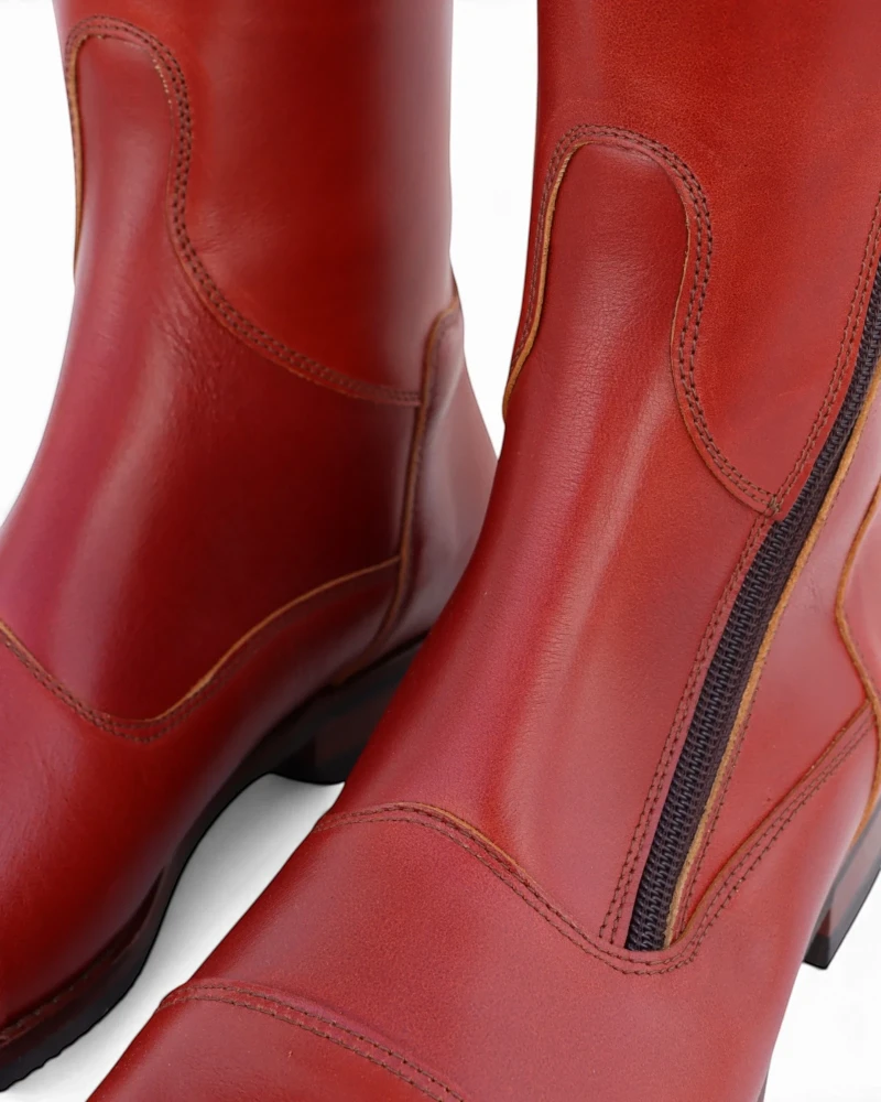 Bota Hípica Cremallera y Elástico Vaqueta Bronce | Suela Vibram