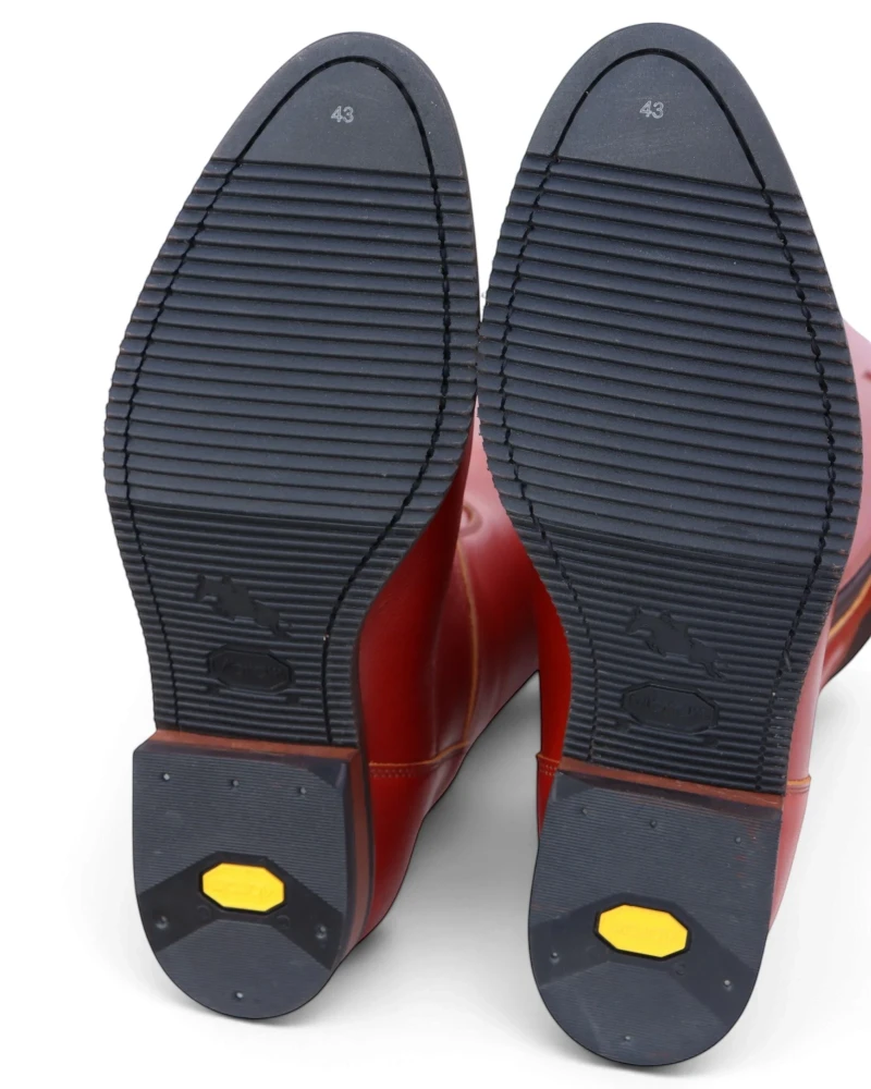 Bota Hípica Cremallera y Elástico Vaqueta Bronce | Suela Vibram