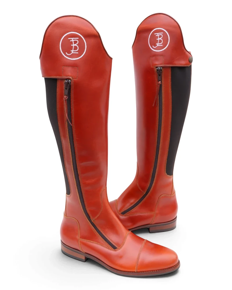 Bota Hípica Cremallera y Elástico Vaqueta Bronce | Suela Vibram