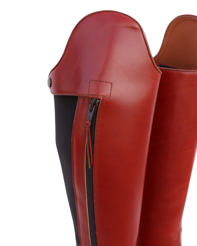 Bota Hípica Cremallera y Elástico Vaqueta Bronce | Suela Vibram