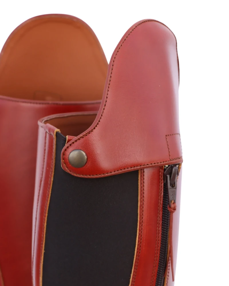 Bota Hípica Cremallera y Elástico Vaqueta Bronce | Suela Vibram