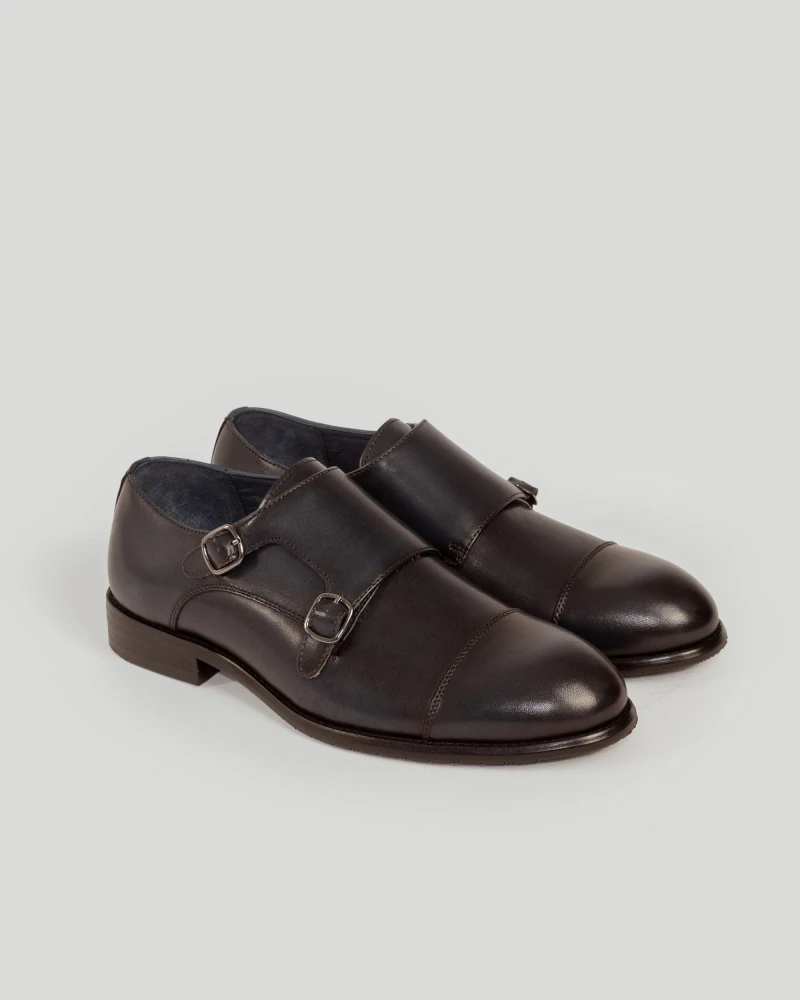 Zapato Monk Strap Cuero Brillante