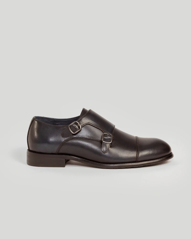 Zapato Monk Strap Cuero Brillante
