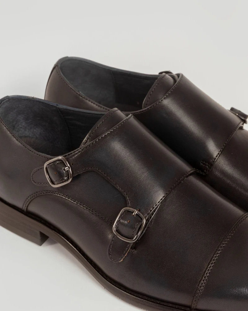 Zapato Monk Strap Cuero Brillante