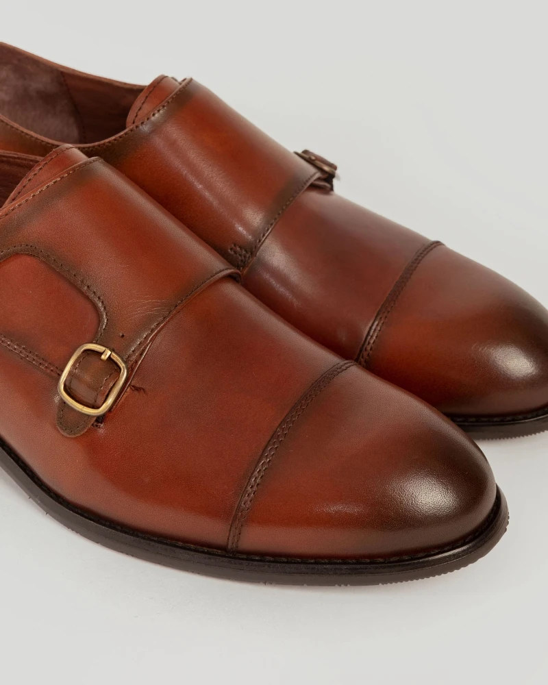 Zapato Monk Strap Cuero Brillante