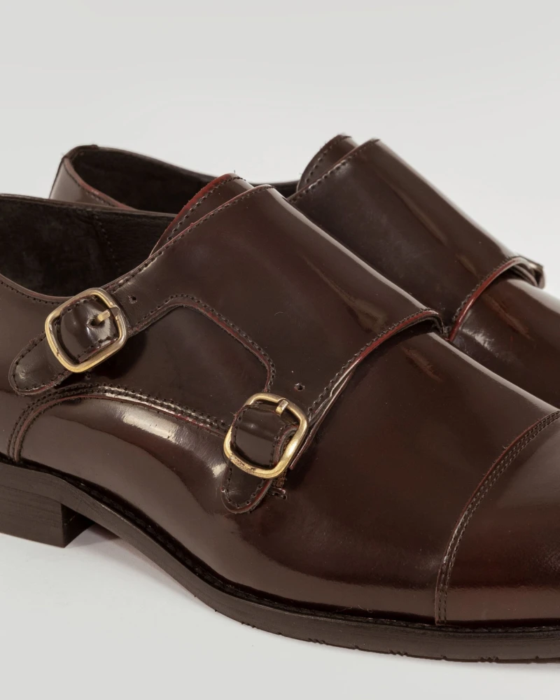 Zapato Monk Strap Cuero Brillante