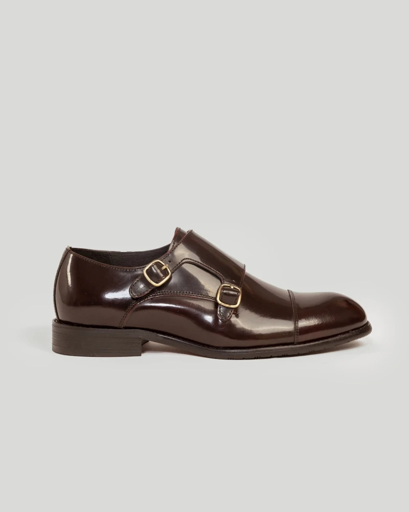 Zapato Monk Strap Cuero Brillante
