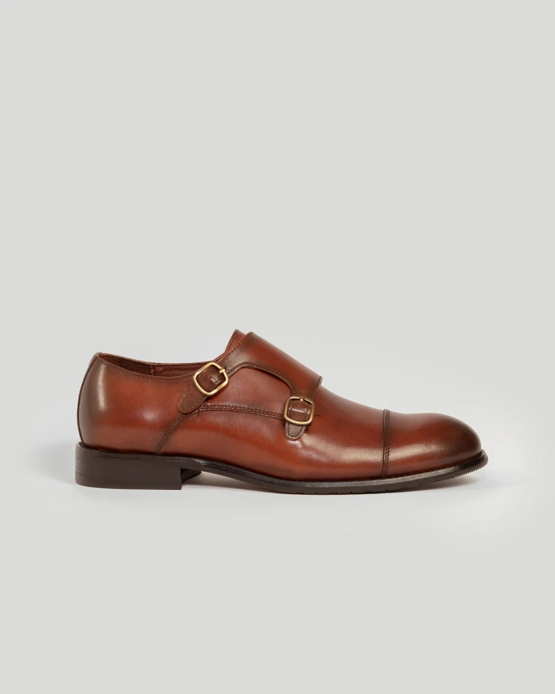 Zapato Monk Strap Cuero Brillante
